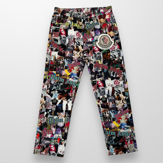 Moncler Genius 8 Moncler Palm Angels 5 Pocket Pant In Multicoloured Print & Felt Logo