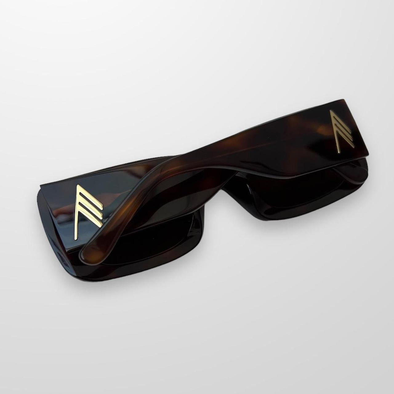 Linda Farrow The Attico x Marfa Rectangular Frame Sunglasses In Brown