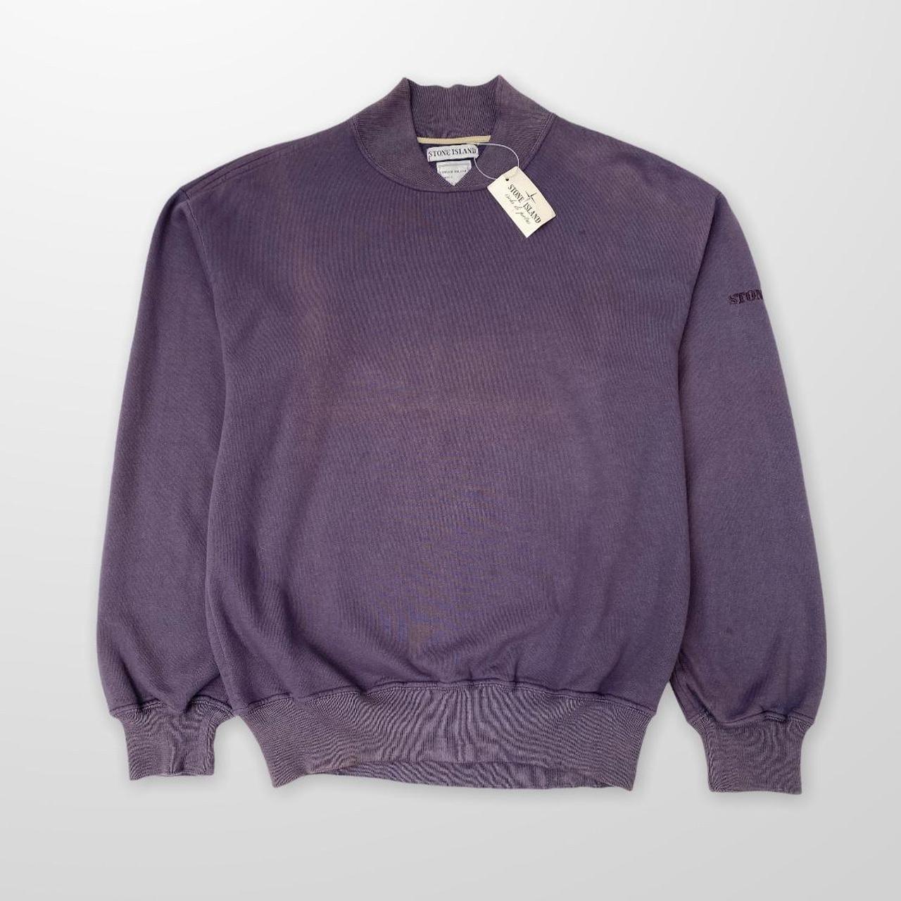 Vintage Stone Island Stencil Mock Neck Sweatshirt In Purple