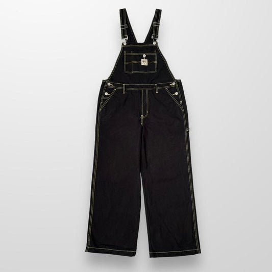 Stussy Dungarees In Black W/ Contrast Stitching