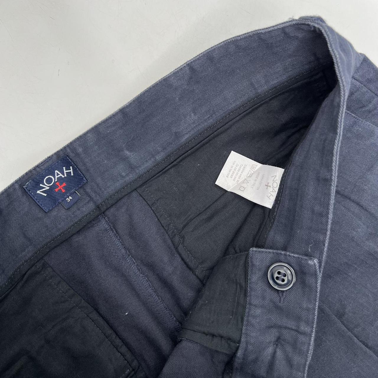 Noah Classic Double-Pleat Herringbone Pant In Navy