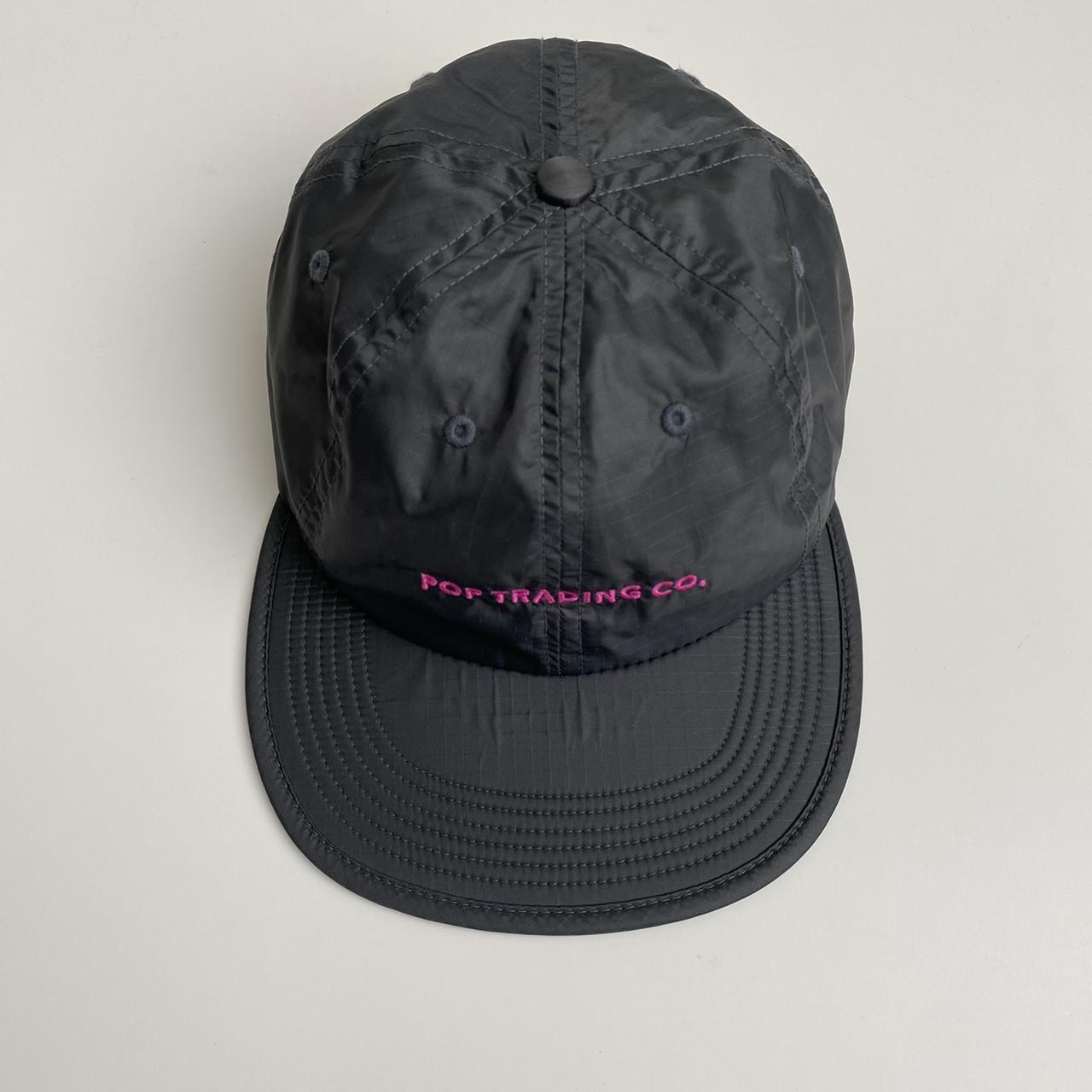 Pop Trading Company Cap In Dark Grey & Pink