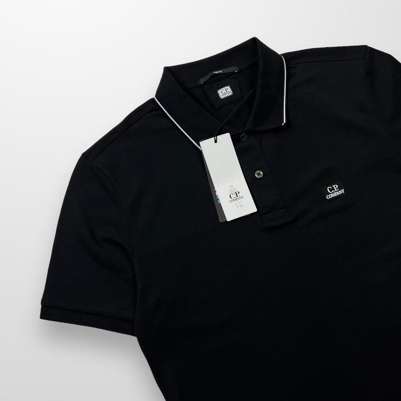 CP Company Patch Logo Polo In Black & White