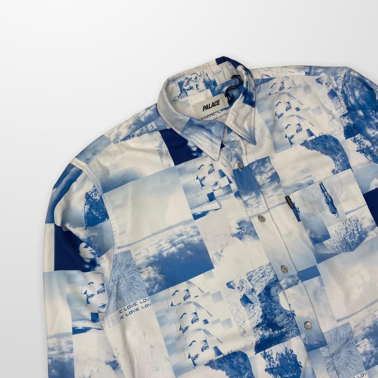 Palace Balearo Silk Pearl Button Shirt In Blue