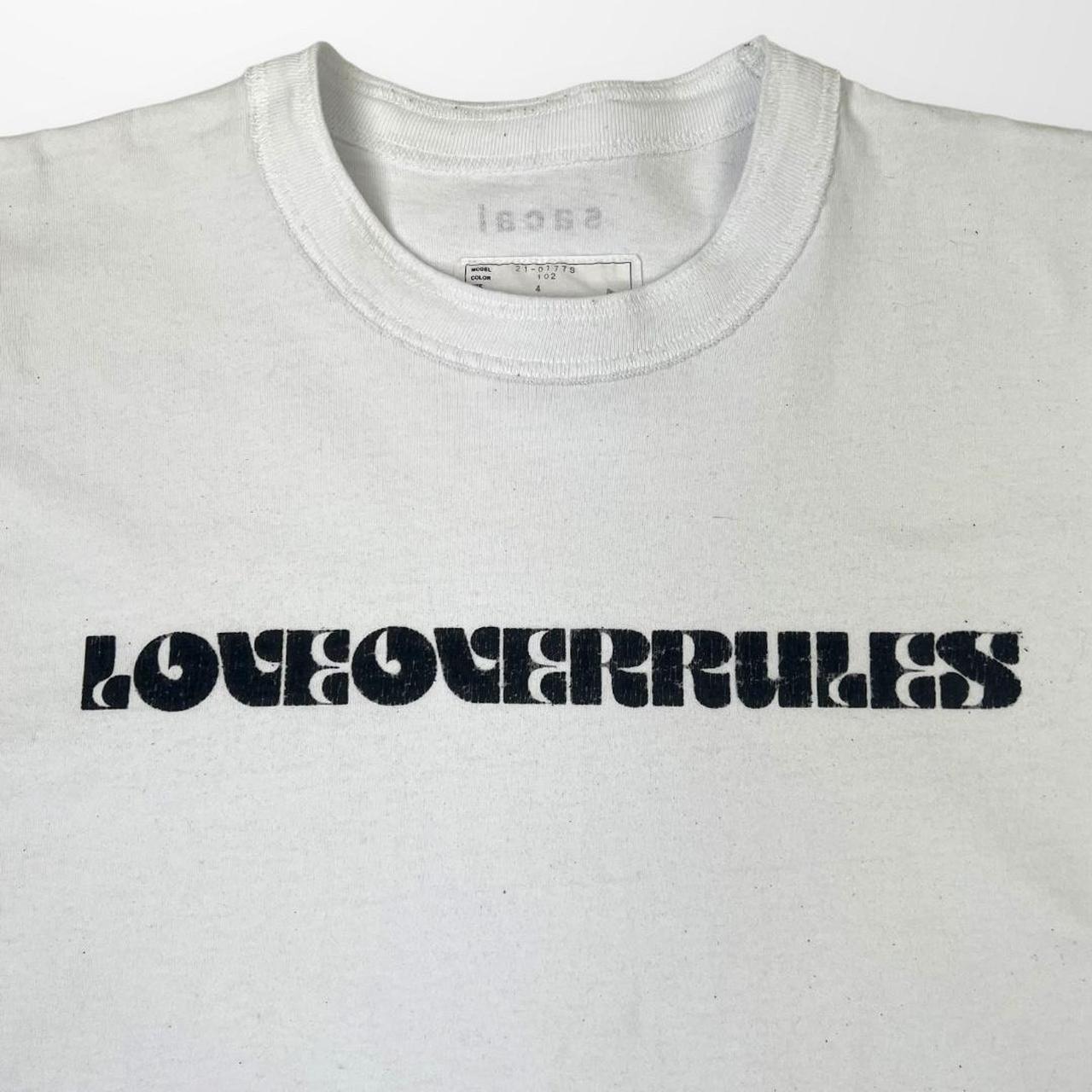Sacai x Hank Willis Thomas Love Overrules T-Shirt In White & Black