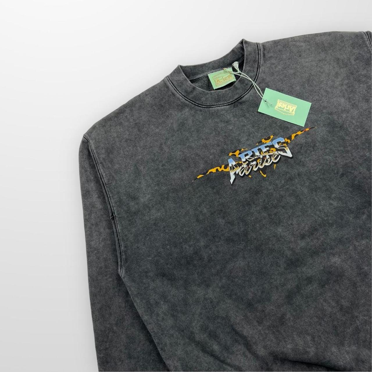 Aries Chrome Desert Sweatshirt In Acid Wash / Dark Grey