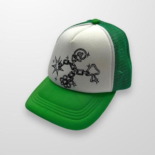 ADWYSD Trucker Mesh Cap In Green & White