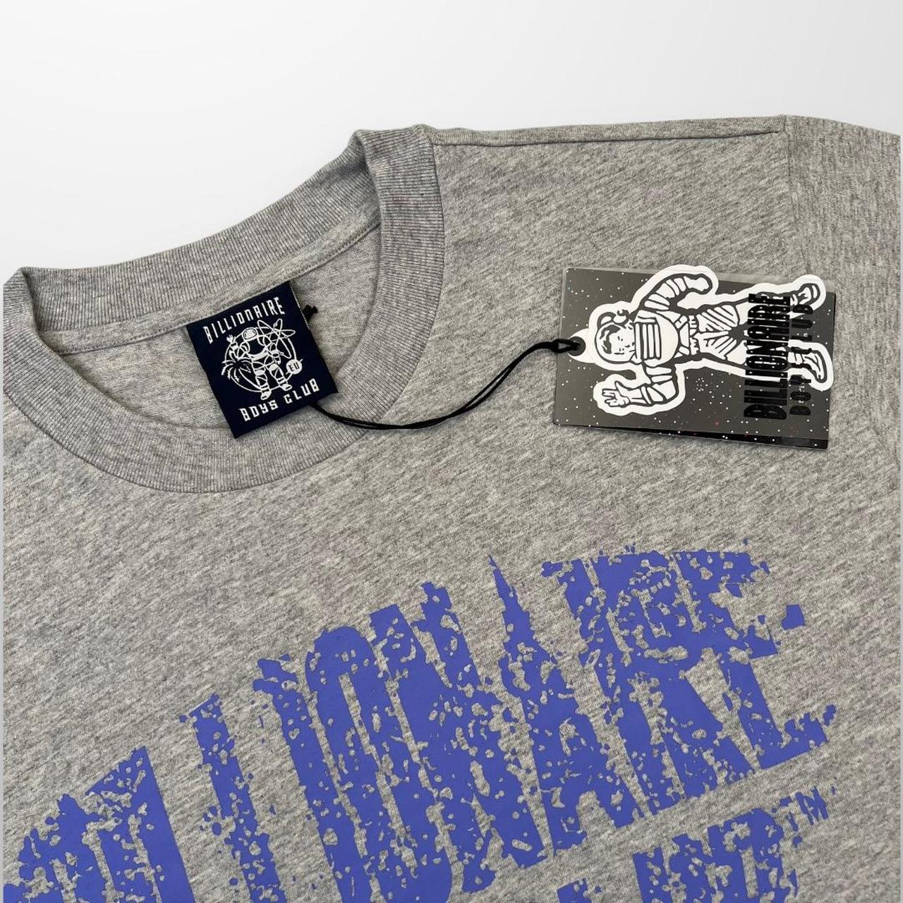Billionaire Boys Club Static Logo T-Shirt In Heather Grey & Blue
