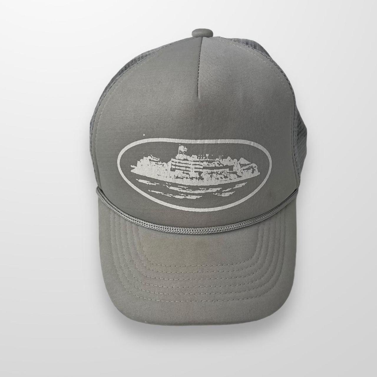 Corteiz Alcatraz Premium Puff Print Trucker Cap In Grey