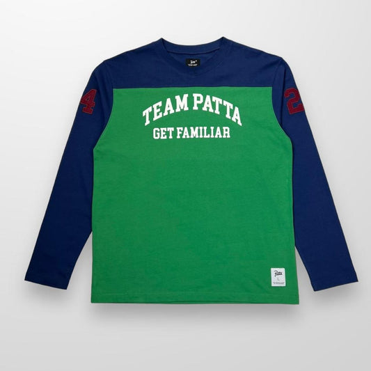 Patta Get Familiar Hockey Jersey / LS T-Shirt In Green & Navy