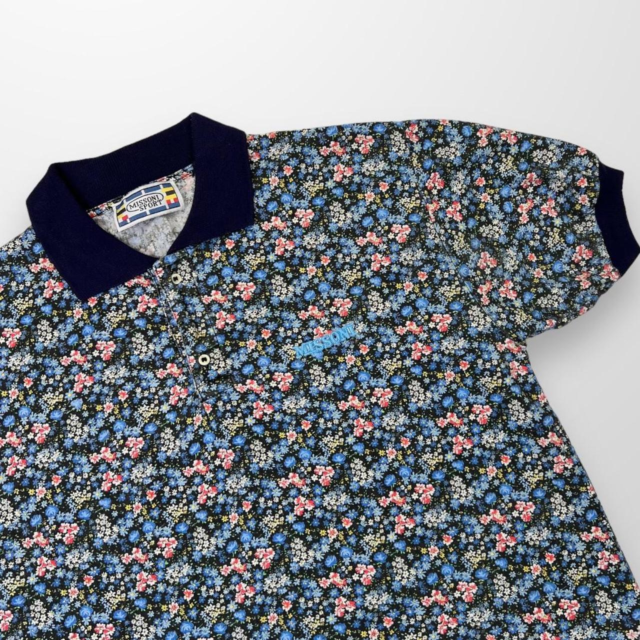Vintage Missoni Floral Print Polo T-Shirt