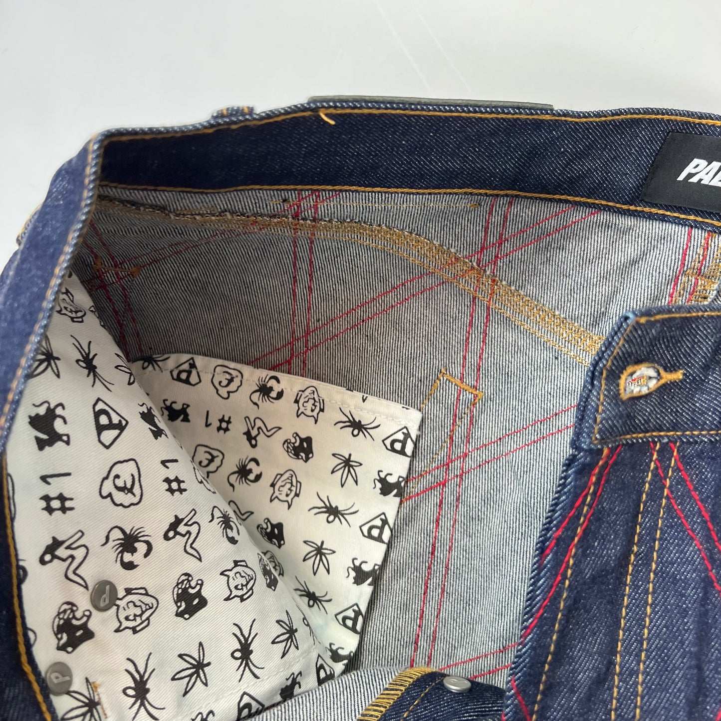 Palace Diamond Stitch Denim Jeans In Indigo