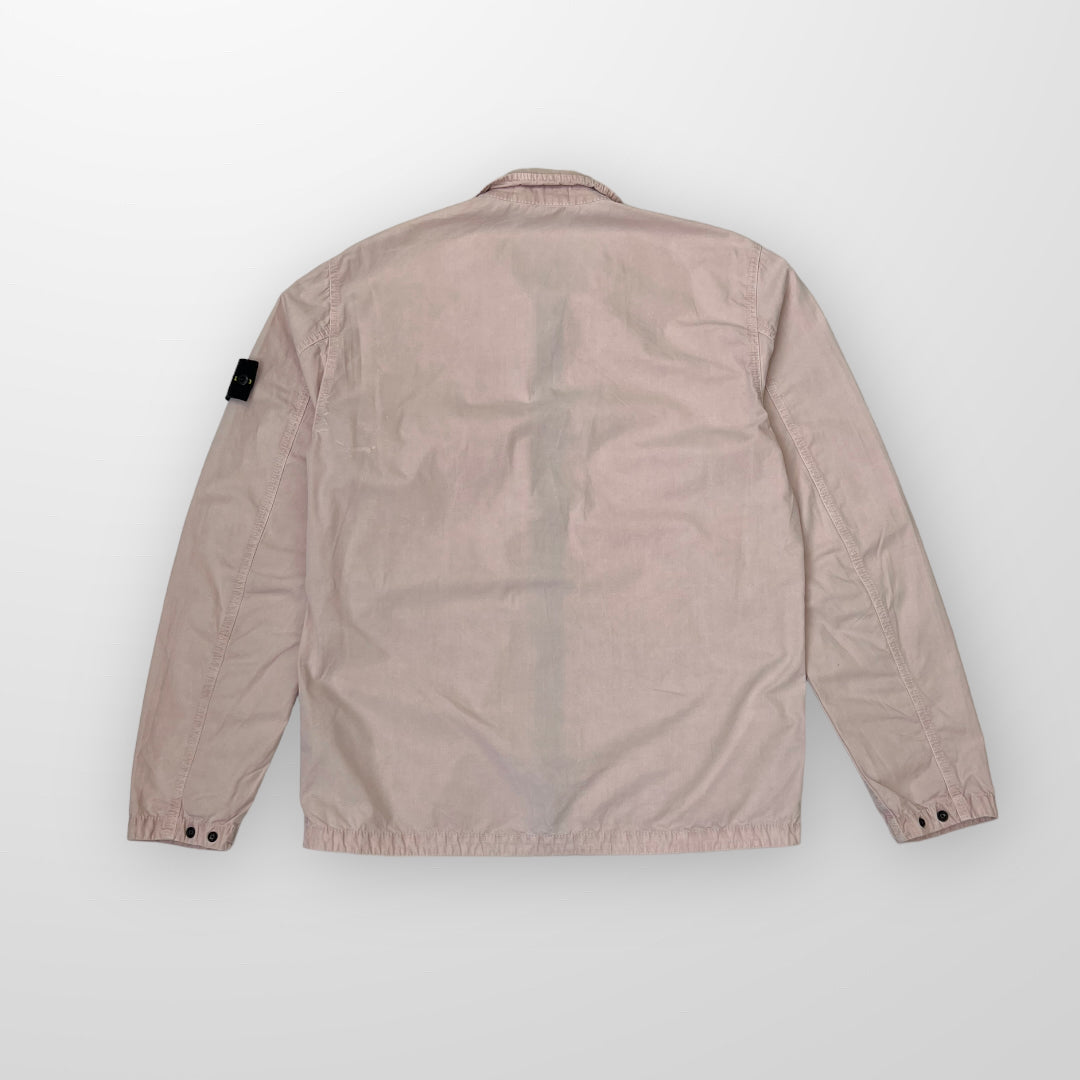 Stone Island Overshirt Zip Up Jacket In Pink