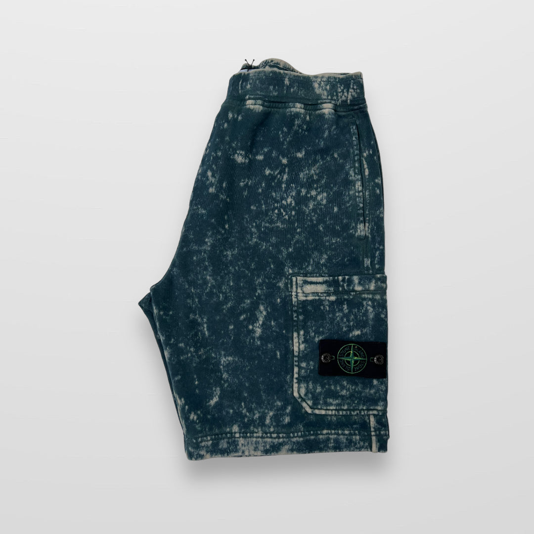 Stone Island Camo OVD `Treatment Tracksuit Shorts In Blue