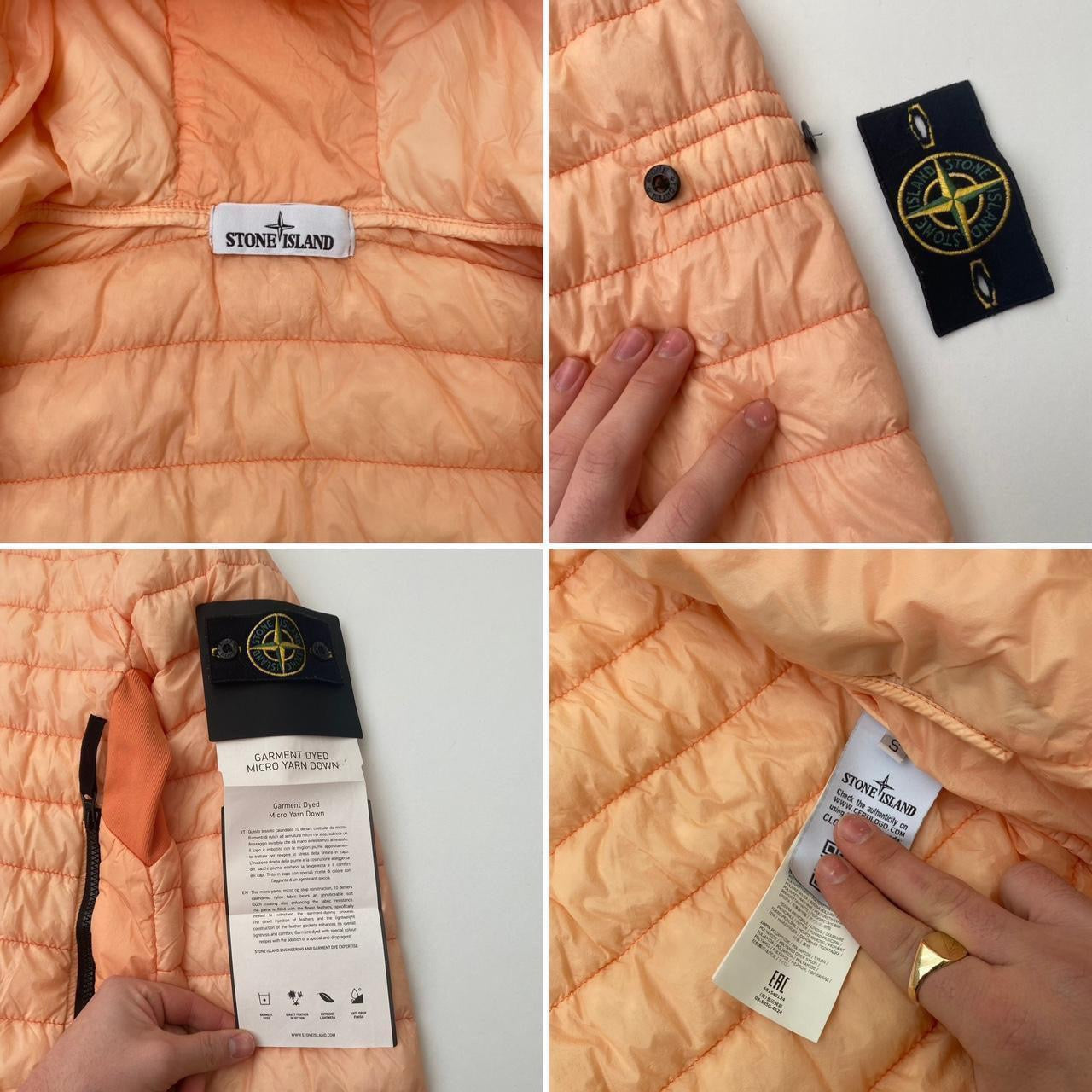 Stone Island Dyed Micro Yarn Down Puffer Jacket In Orange