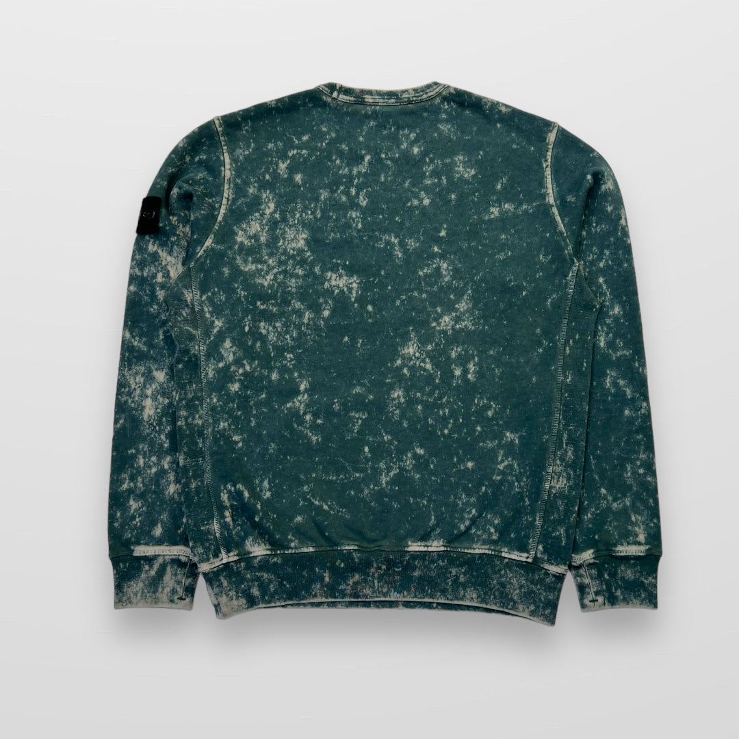 Stone Island Camo OVD Treatment Crewneck Sweatshirt In Green