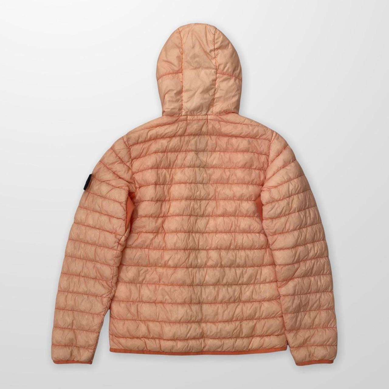 Stone Island Dyed Micro Yarn Down Puffer Jacket In Orange