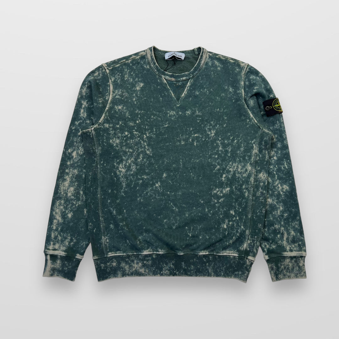 Stone Island Camo OVD Treatment Crewneck Sweatshirt In Green