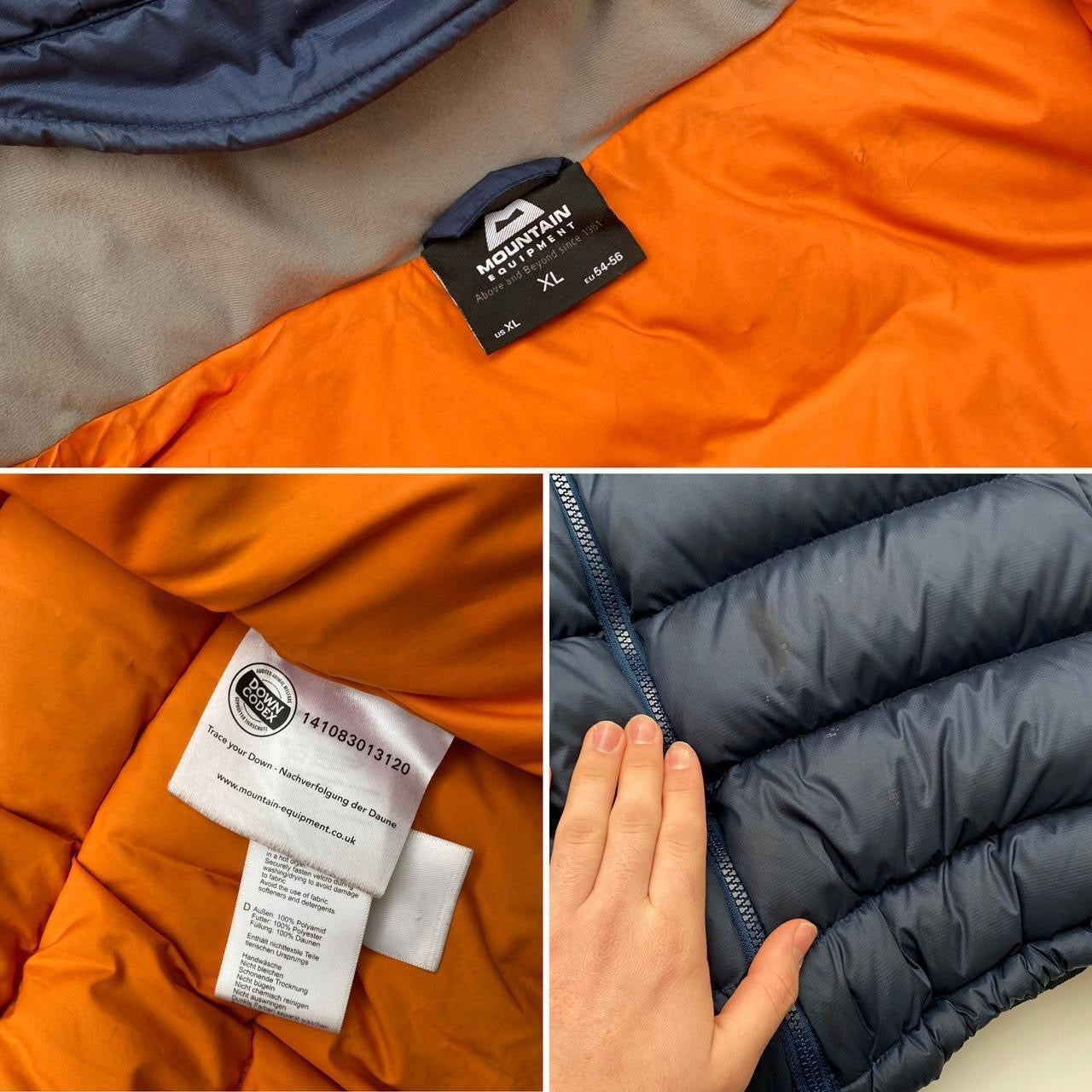 Mountain Equipment Lightline Down Puffer Jacket In Navy & Orange