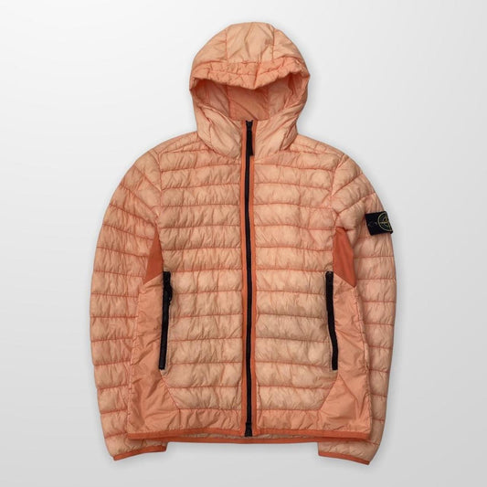 Stone Island Dyed Micro Yarn Down Puffer Jacket In Orange