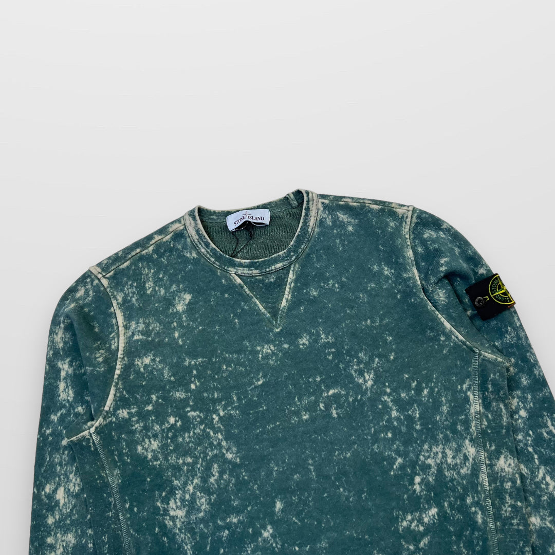 Stone Island Camo OVD Treatment Crewneck Sweatshirt In Green