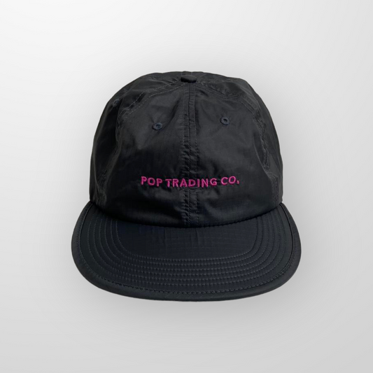 Pop Trading Company Cap In Dark Grey & Pink