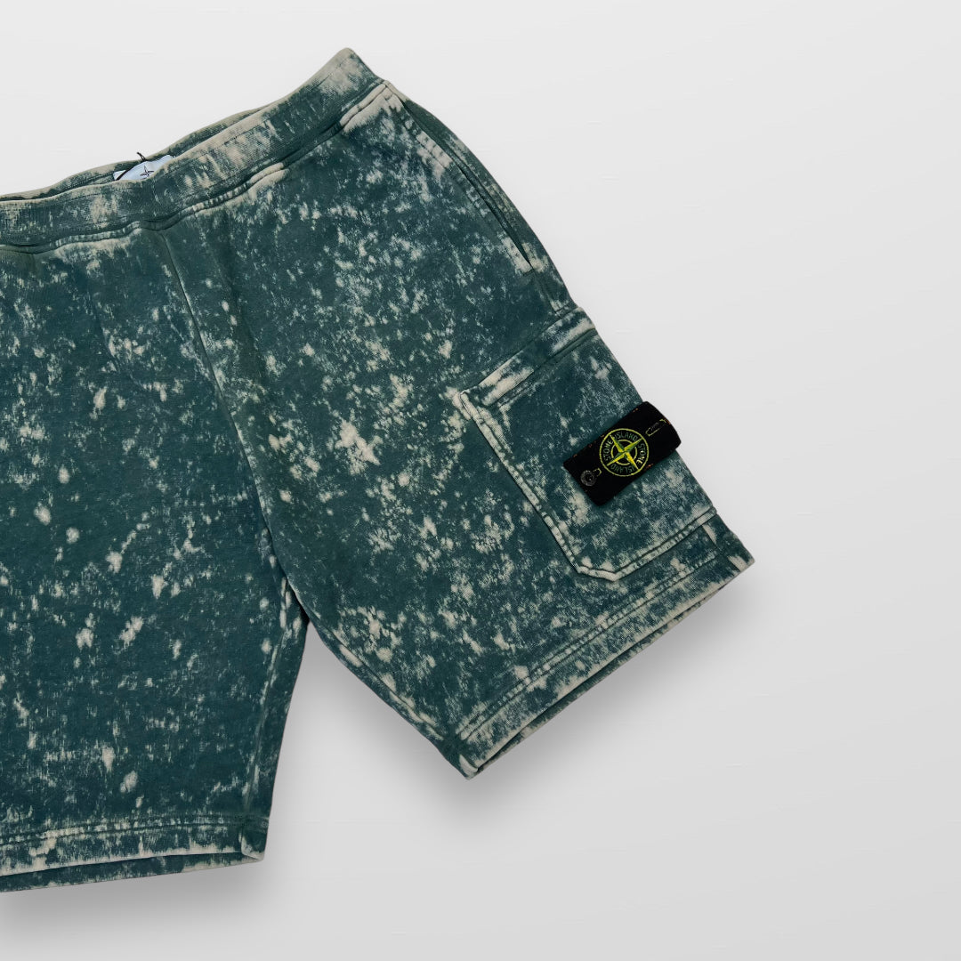 Stone Island Camo OVD Treatment Tracksuit Shorts In Green